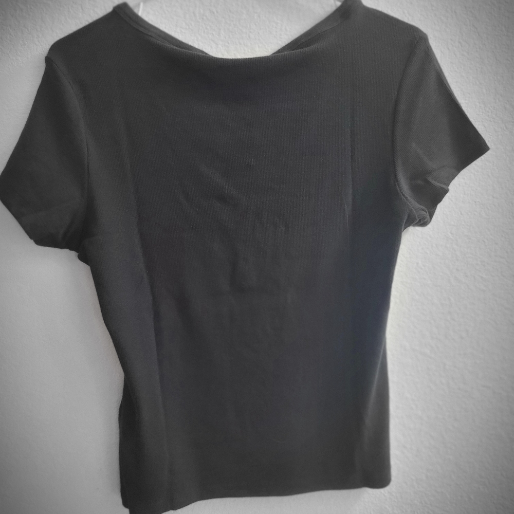 True Religion Black Fitted Buttoned Short Sleeve Tee - Picture 5 of 5